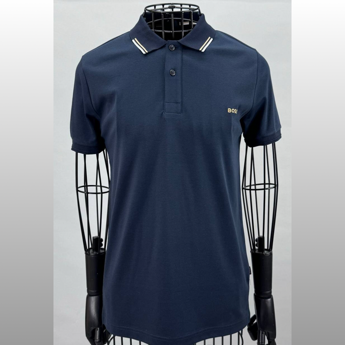 BOSS Stripped Collar Polo