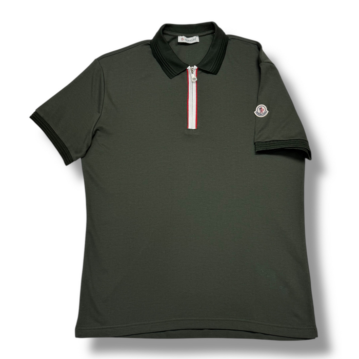 Moncler Zip Placket Trim Polo T-Shirt