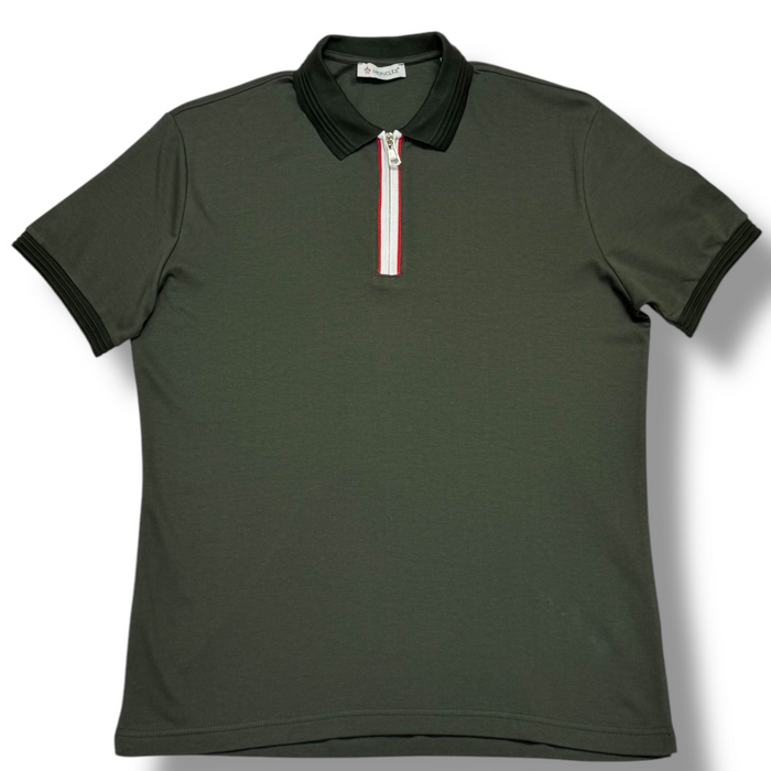 Moncler Zip Placket Trim Polo T-Shirt