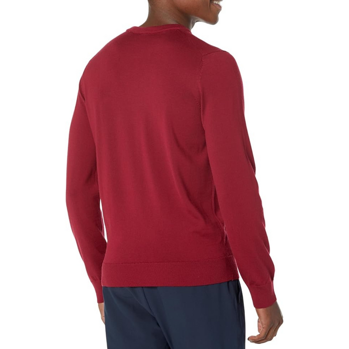 Lacoste Burgundy Crew Neck Pullover Sweater