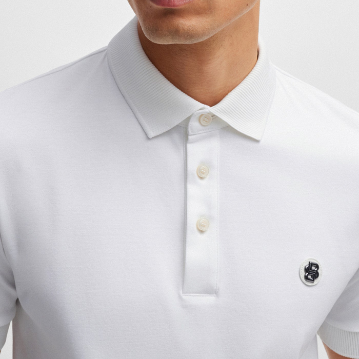 BOSS Mercerized-Cotton Polo Shirt With Double Monogram