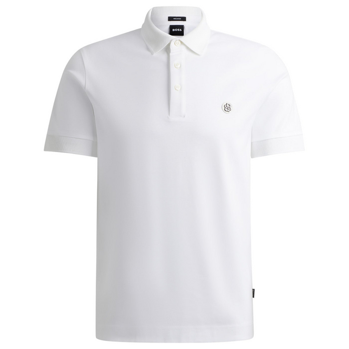 BOSS Mercerized-Cotton Polo Shirt With Double Monogram