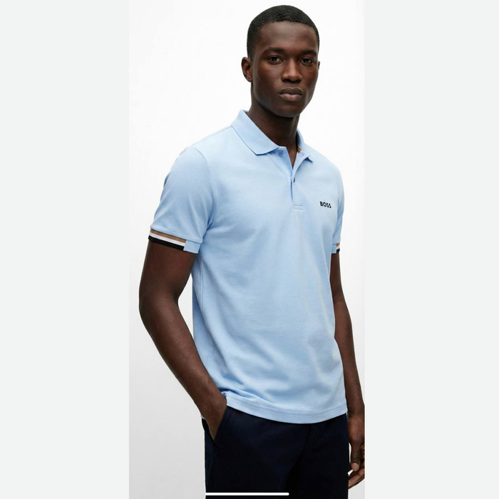 BOSS Rubberized-logo Polo-Shirt interlock cotton