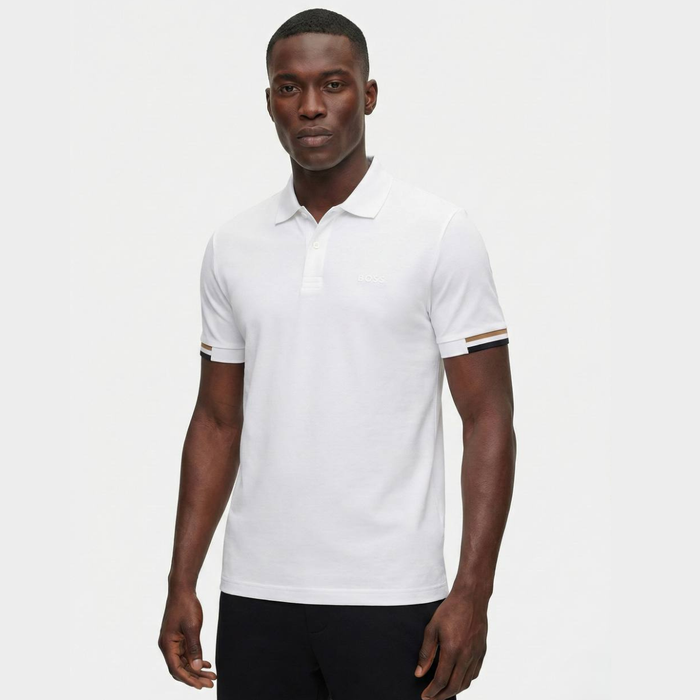 BOSS Rubberized-logo Polo-Shirt interlock cotton