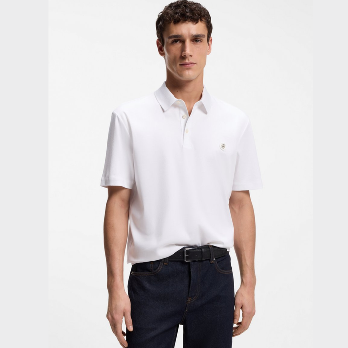BOSS Mercerized-Cotton Polo-Shirt with double 'B' monogram