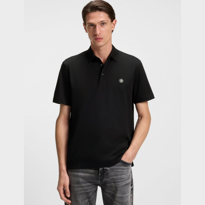BOSS Mercerized-Cotton Polo-Shirt with double 'B' monogram