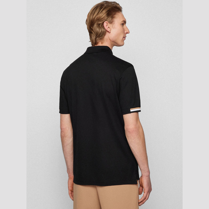 BOSS Rubberized-logo Polo-Shirt interlock cotton