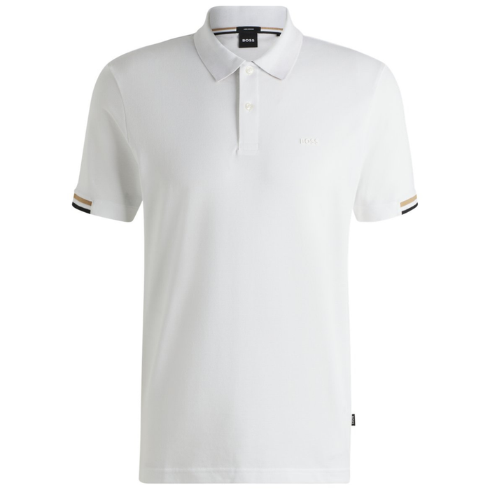 BOSS Rubberized-logo Polo-Shirt interlock cotton