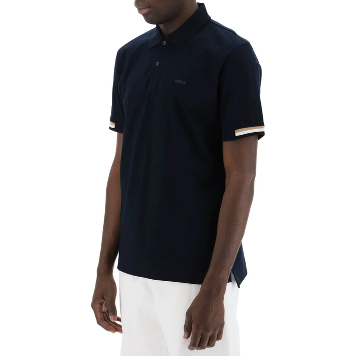 BOSS Rubberized-logo Polo-Shirt interlock cotton