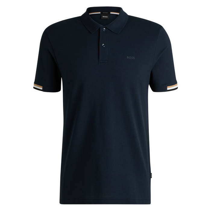 BOSS Rubberized-logo Polo-Shirt interlock cotton