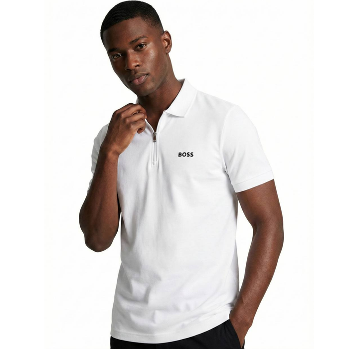 BOSS Zip-Neck Polo-Shirt in Cotton