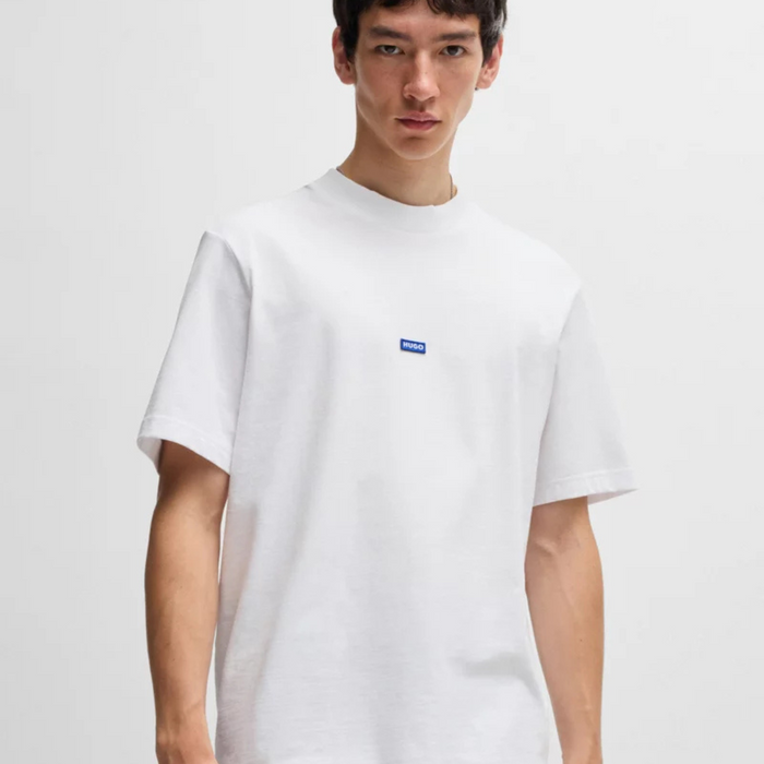 BOSS Cotton-Jersey T-Shirt With Blue Logo Patch