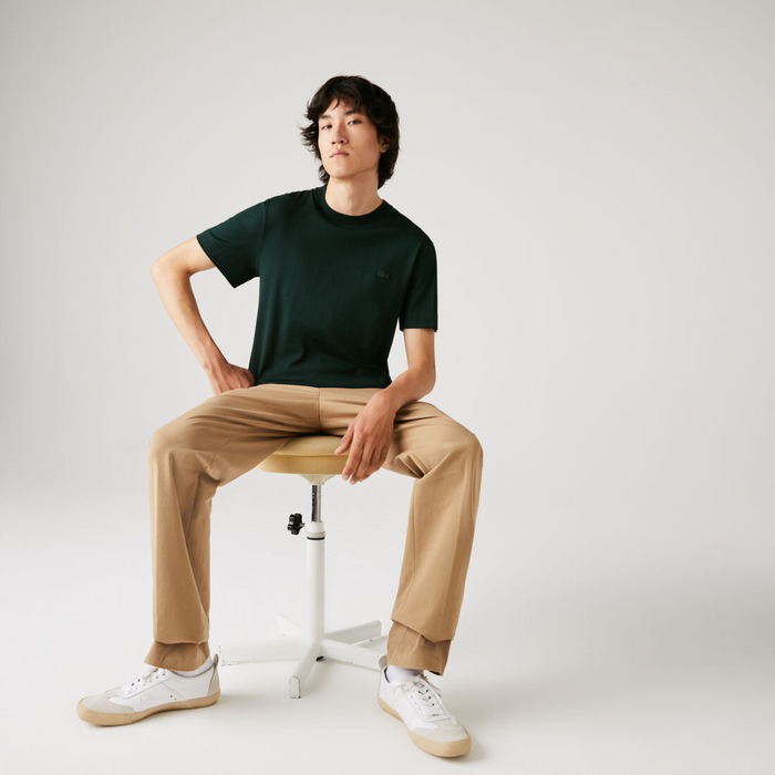 LACOSTE  Green Crew Neck Cotton T-shirt