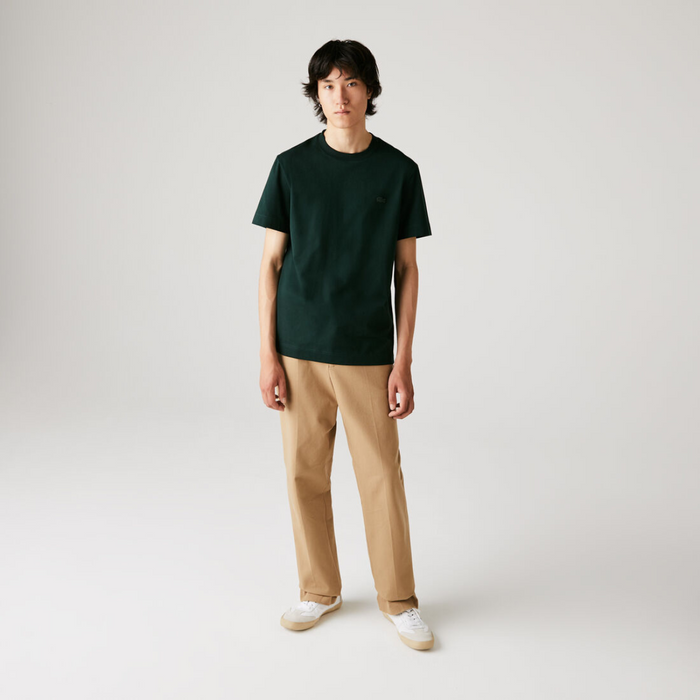 LACOSTE  Green Crew Neck Cotton T-shirt