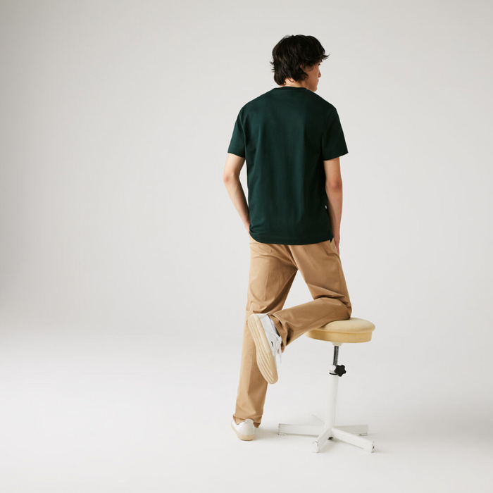 LACOSTE  Green Crew Neck Cotton T-shirt
