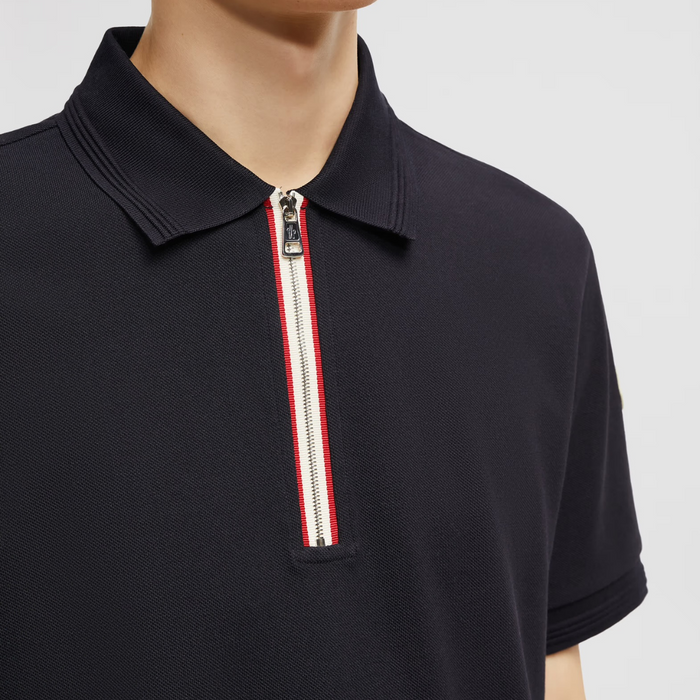 Moncler Zip Placket Trim Polo T-Shirt