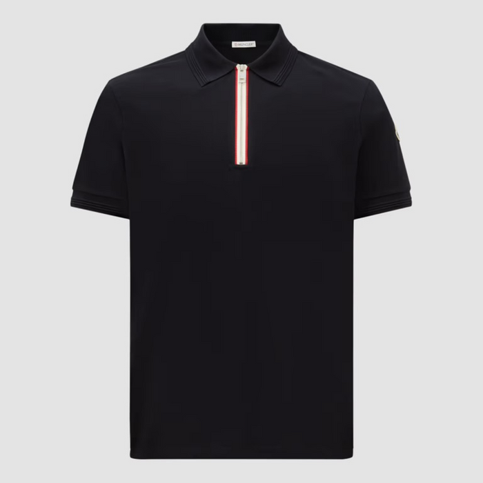 Moncler Zip Placket Trim Polo T-Shirt