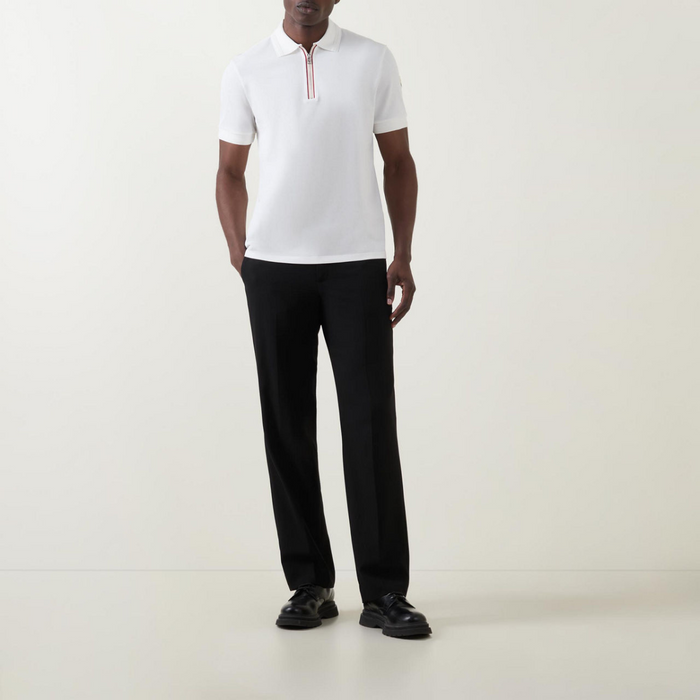 Moncler Zip Placket Trim Polo T-Shirt