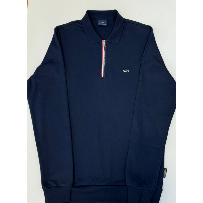 Paul&Shark Navy Blue Zip-Fastening Polo Shirt