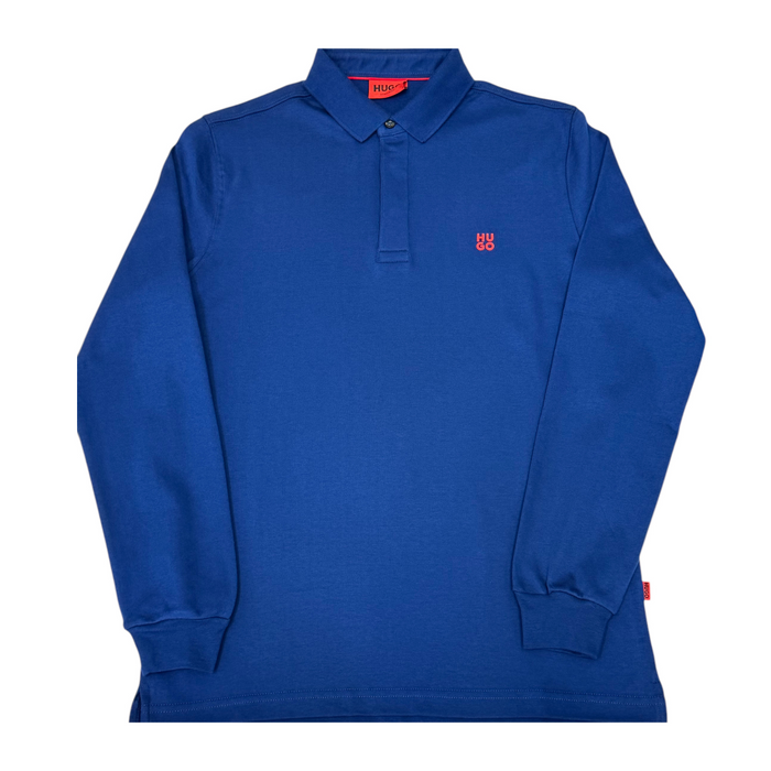 HUGO Blue Cotton Polo Sweatshirt