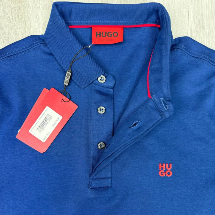 HUGO Blue Cotton Polo Sweatshirt