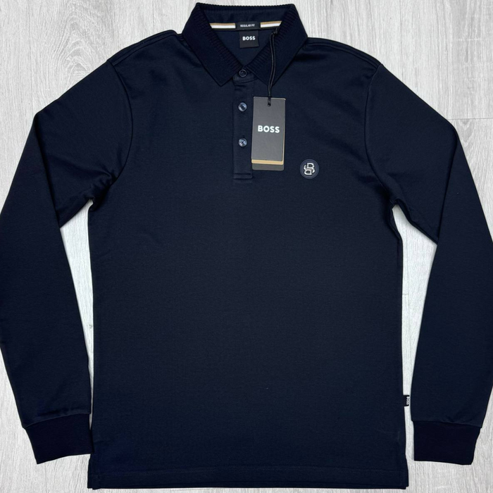 Boss Mercerized-Cotton Polo Shirt with Double "B" Monogram