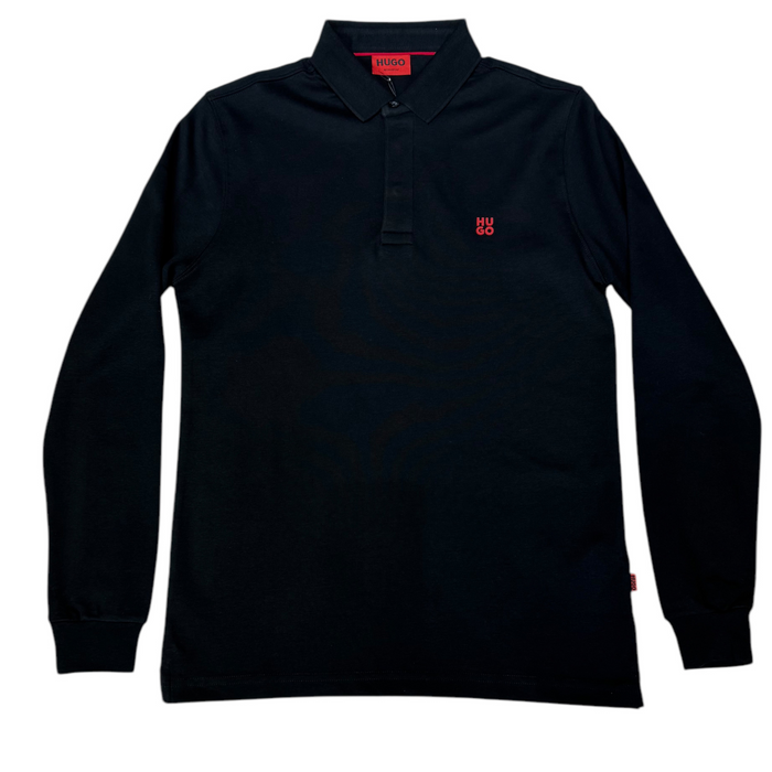 HUGO Black Cotton Polo Sweatshirt