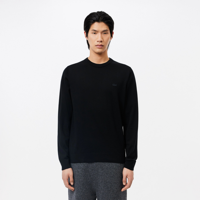 Lacoste Black Crew Neck Pullover Sweater