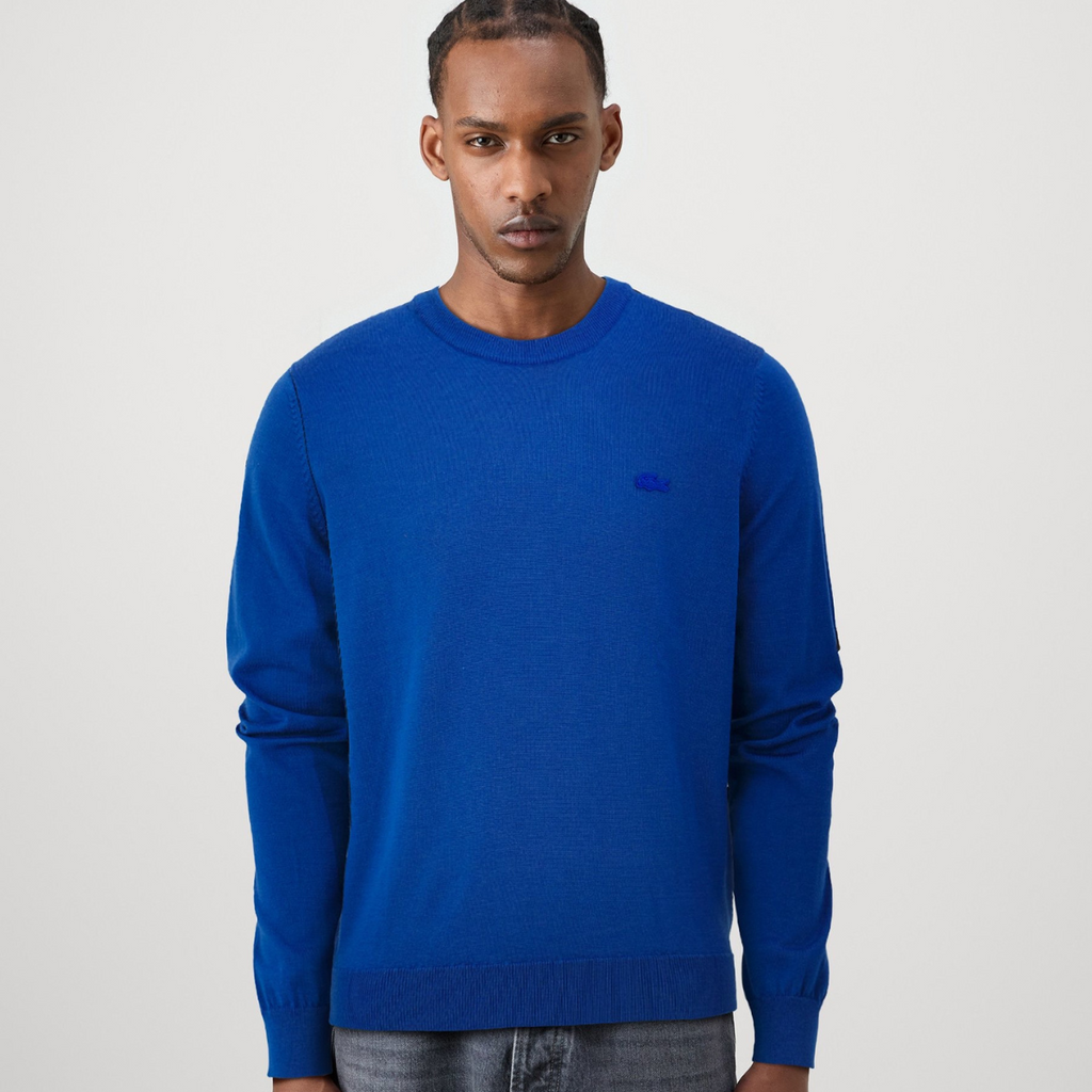 Lacoste Blue Crew Neck Pullover Sweater Praga