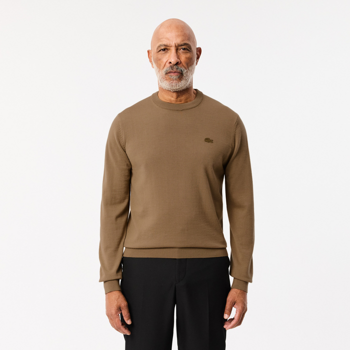 Lacoste Brown Crew Neck Pullover Sweater