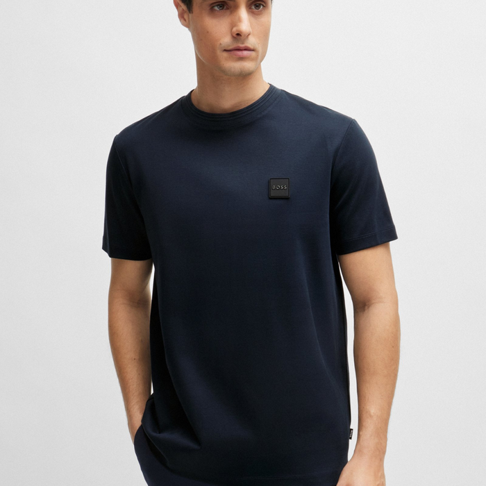 BOSS Cotton T-Shirt with Logo Patch