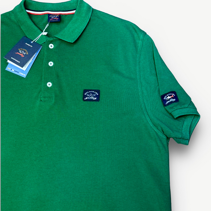 Paul&Shark Green Cotton PIQUÉ Polo Shirt