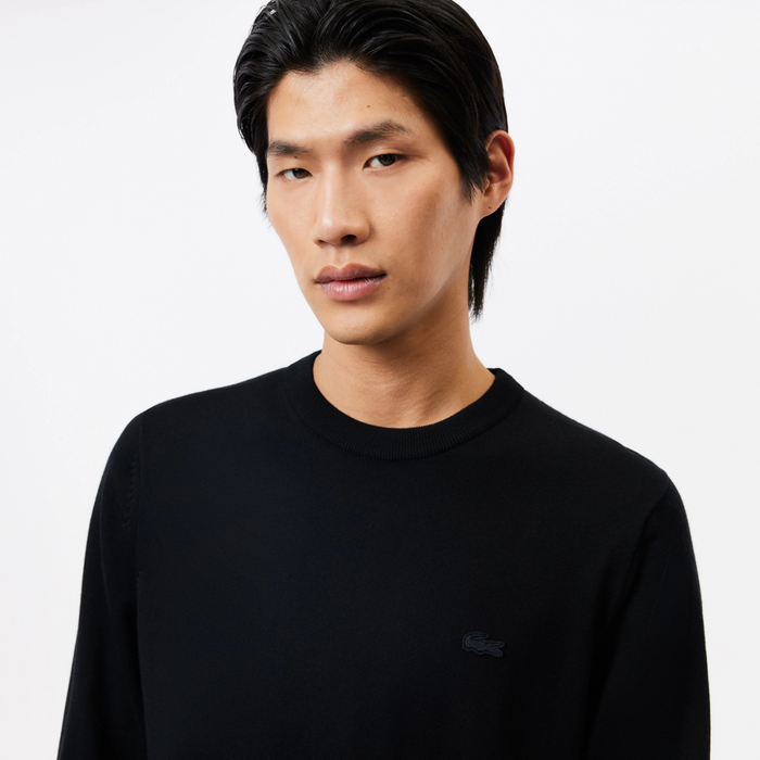 Lacoste Black Crew Neck Pullover Sweater