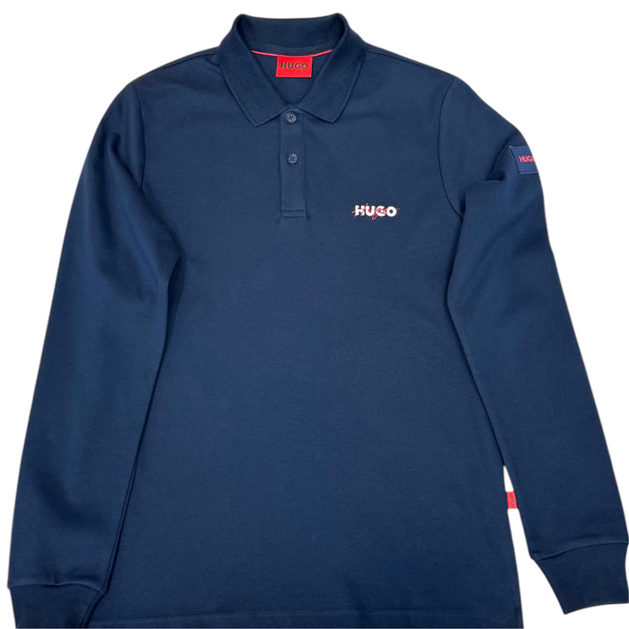 HUGO Cotton Navy Blue Polo Shirt