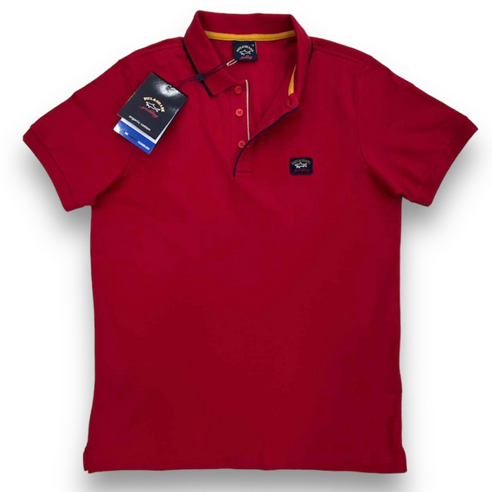 Paul&Shark Burgundy Cotton PIQUÉ Polo Shirt