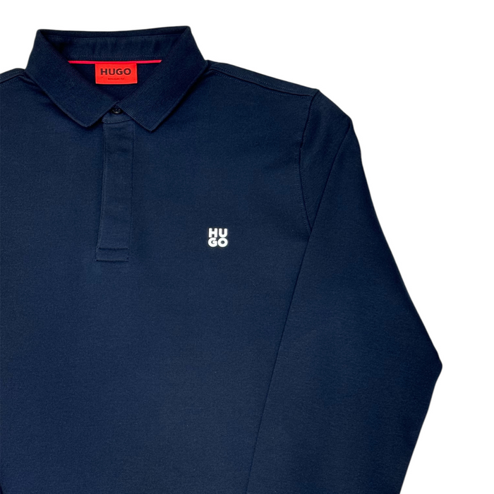 HUGO Navy Blue Cotton Polo Sweatshirt