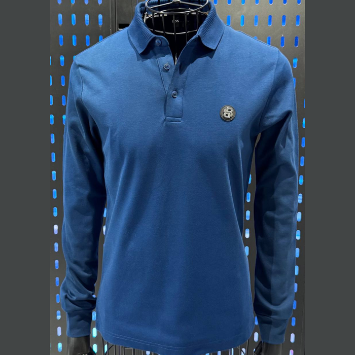 Boss Mercerized-Cotton Polo Shirt with Double "B" Monogram