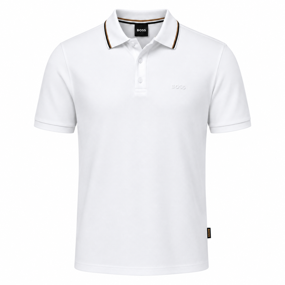 BOSS Polo-Shirt In Soft Cotton With Striped Collar