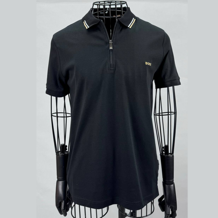 BOSS Zip-Front Polo shirt In Cotton