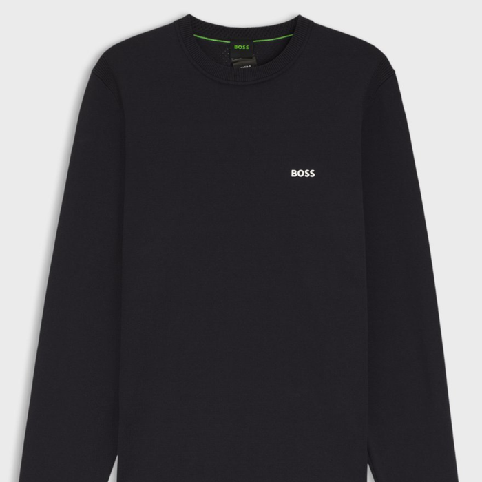 BOSS Cotton Sweater With Contrast Logo