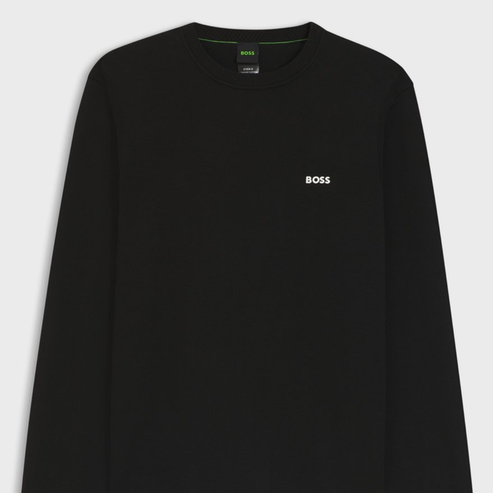 BOSS Cotton Sweater With Contrast Logo