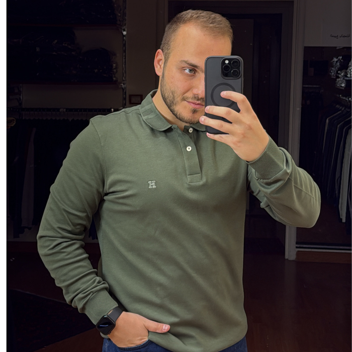 HERMES "H" Embroidered Buttoned Polo-Shirt