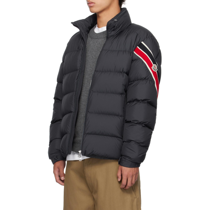 MONCLER Striped Logo Patch Down Jacket