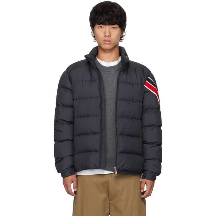 MONCLER Striped Logo Patch Down Jacket