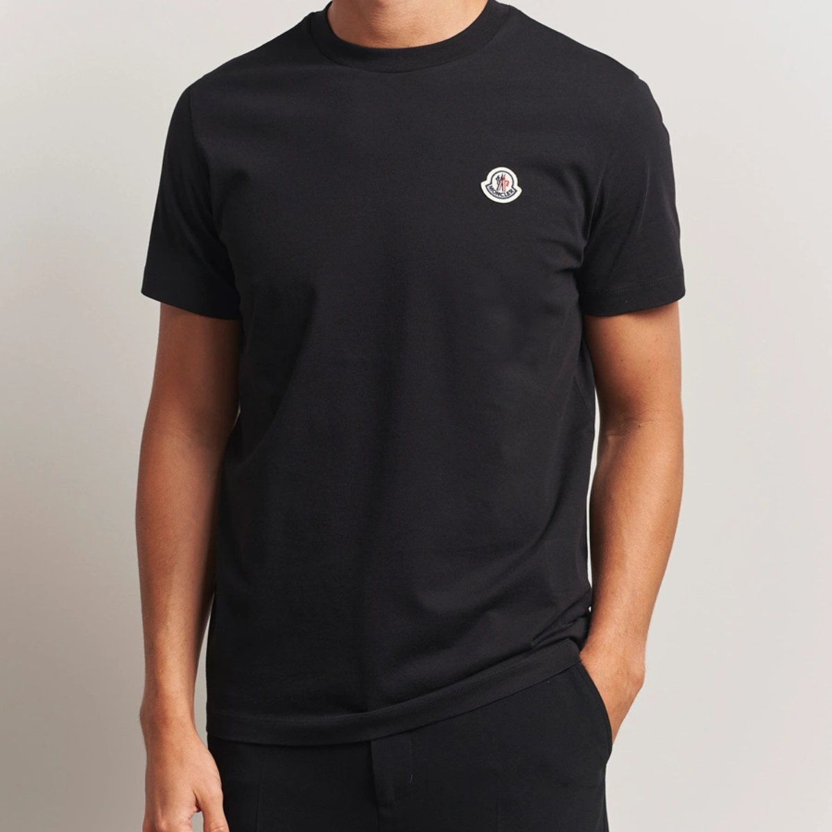 Moncler Logo Patch Cotton T-Shirt