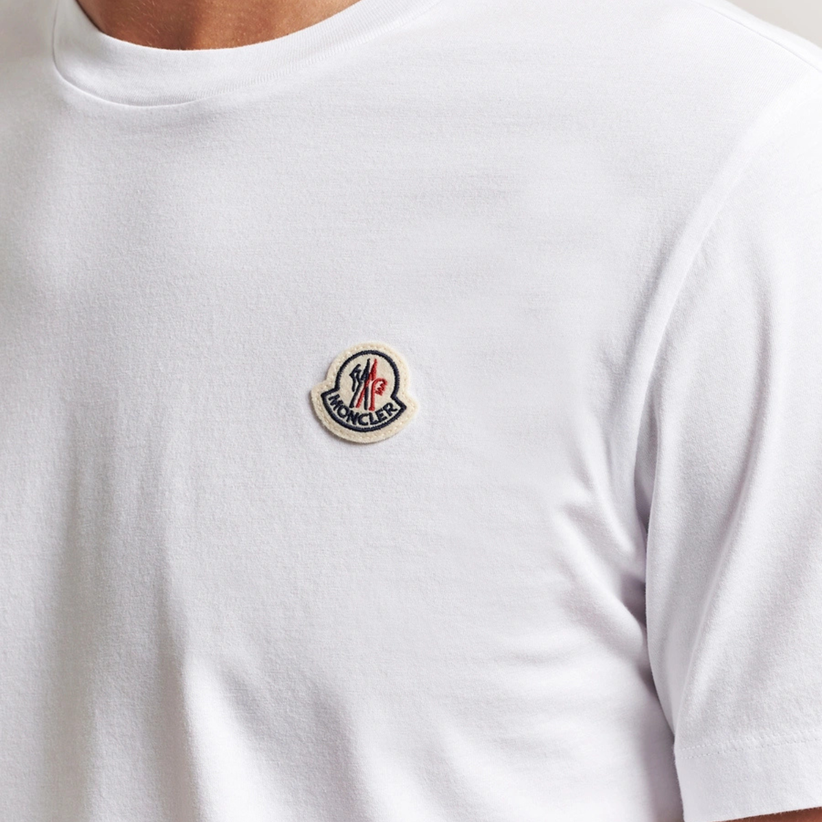 Moncler Logo Patch Cotton T-Shirt