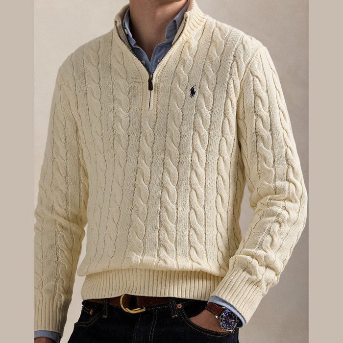 Ralph Lauren Cable-Knit Cotton Quarter-Zip Jumper