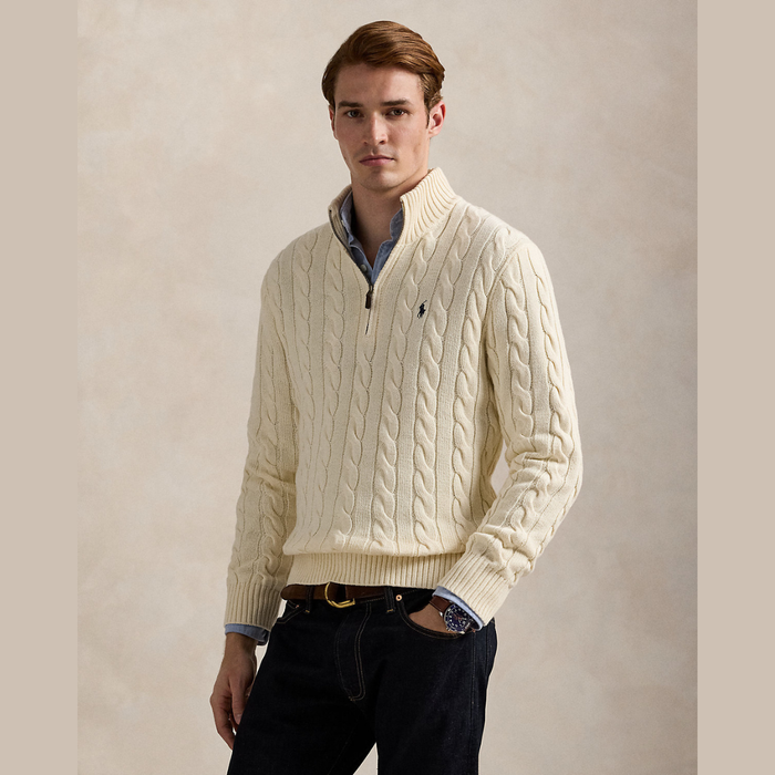 Ralph Lauren Cable-Knit Cotton Quarter-Zip Jumper