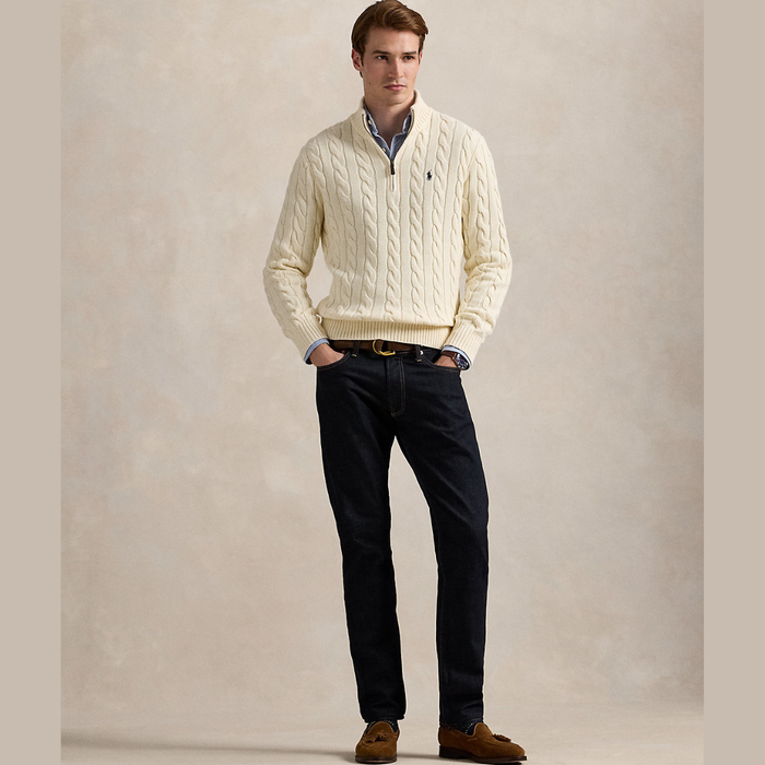 Ralph Lauren Cable-Knit Cotton Quarter-Zip Jumper