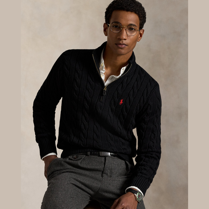 Ralph Lauren Cable-Knit Cotton Quarter-Zip Jumper